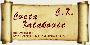 Cveta Kalaković vizit kartica